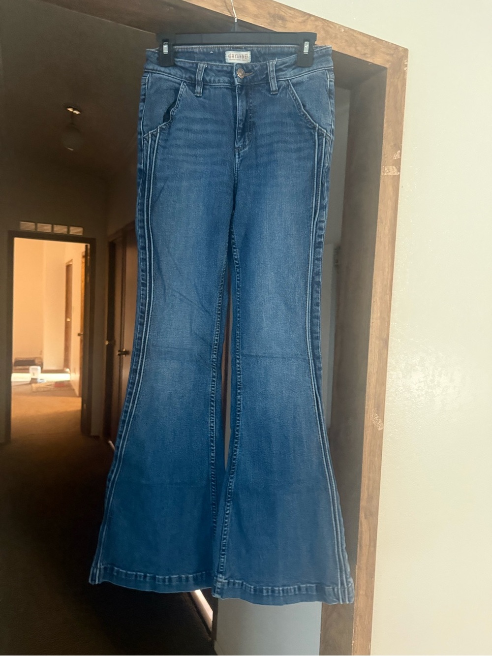 Shyanne Dark Blue Flare Jeans - Women's